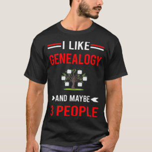 Rot 3 Personen Genealogist Genealogin T-Shirt