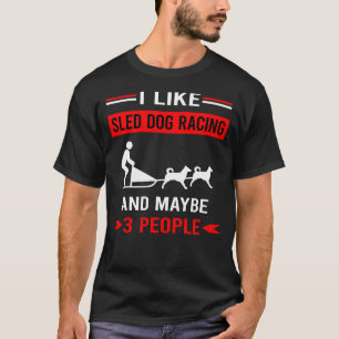 Rot 3 Personen Schlittenhund-Renn Hundeschlitten T-Shirt