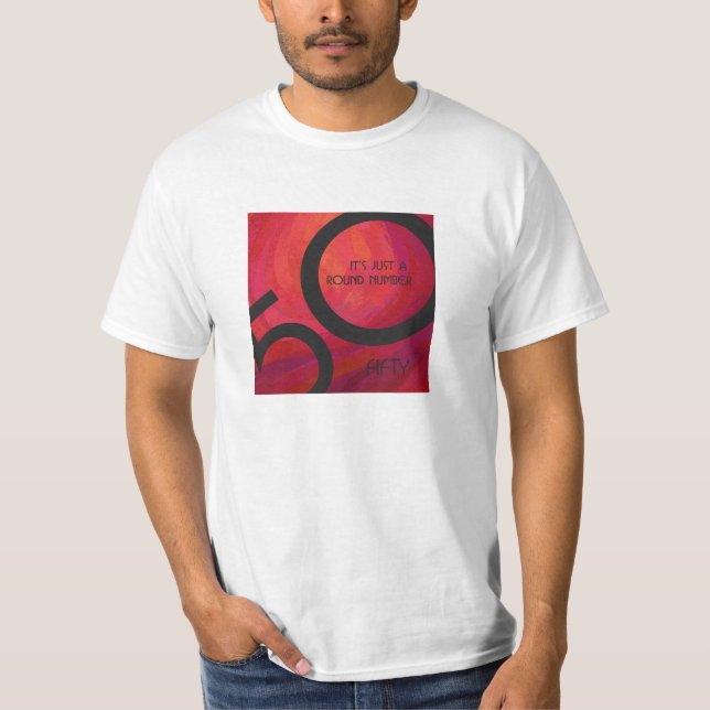 Rot 50 Dekade Geburtstag T-Shirt (Vorderseite)