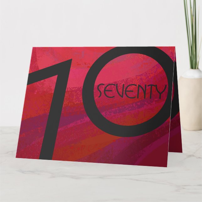 Rot 70 Dekade Geburtstag Karte (Vorderseite)