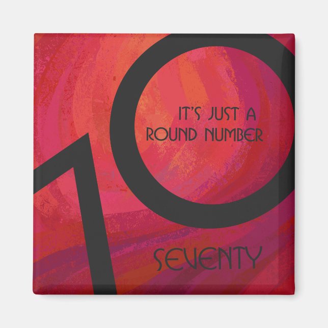 Rot 70 Dekade Geburtstag Magnet (Vorne)