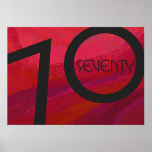 Rot 70 Dekade Geburtstag Poster