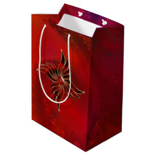 Rot als Flammengeschenktasche Mittlere Geschenktüte