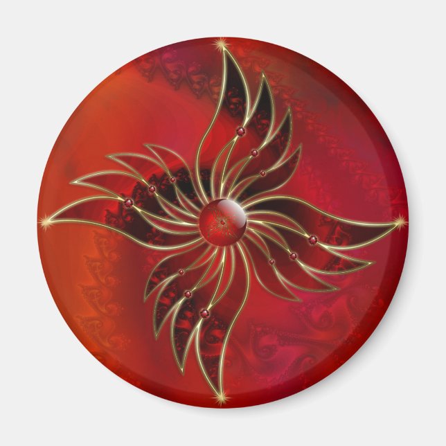 Rot als Flammenmagnet Magnet (Vorne)