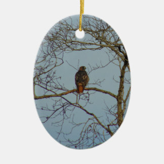 Rot angebundener Falke Keramikornament