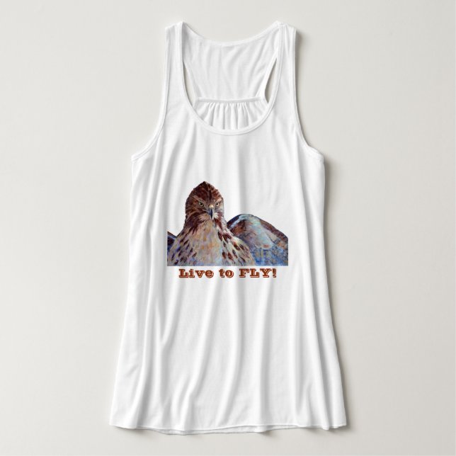 Rot angebundener Falke Tank Top (Design Vorderseite)