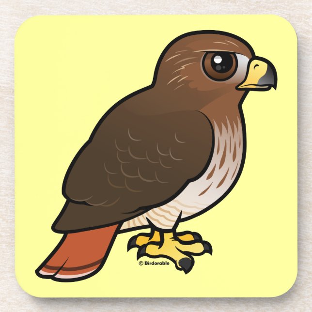 Rot-angebundener Falke Untersetzer (Vorderseite)