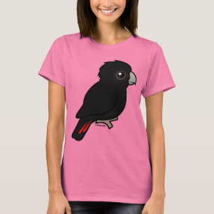 Rot-angebundener schwarzer Cockatoo T-Shirt