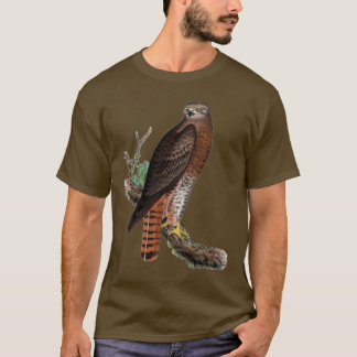Rot-angebundener schwarzer Falke T-Shirt