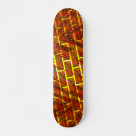 Rot angefärbt, gekratzt, goldgelbes Gitter oder Zi Skateboard