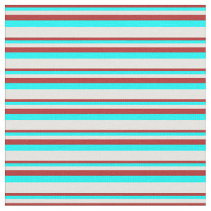 Rot-, Aqua- und Minzcreme-Muster Stoff