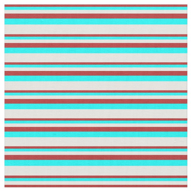 Rot-, Aqua- und Minzcreme-Muster Stoff (Nahaufnahme)