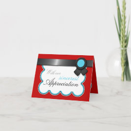 Rot & Aquamarin, Schwarz Ribbon Elegant Vielen Dan Dankeskarte