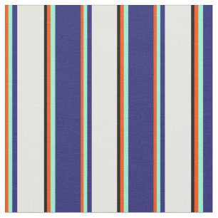 Rot, Aquamarine, Midnight Blue, White und Black Stoff