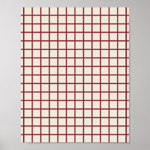 Rot auf Cream Grid Poster