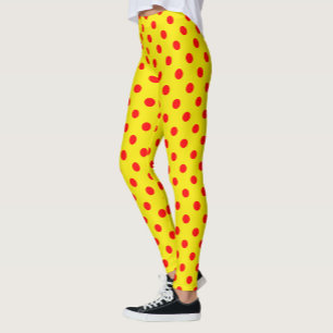 Rot auf gelben Punkten Musterdesign Leggings
