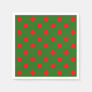Rot auf Green Polka Dots Design Serviette