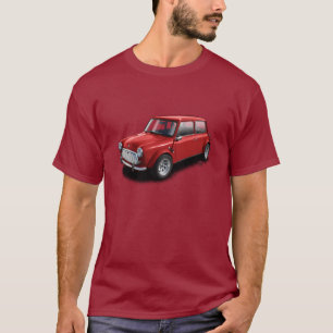 Rot auf kastanienbraunem klassischem Miniauto-T - T-Shirt