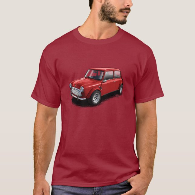 Rot auf kastanienbraunem klassischem Miniauto-T - T-Shirt (Vorderseite)