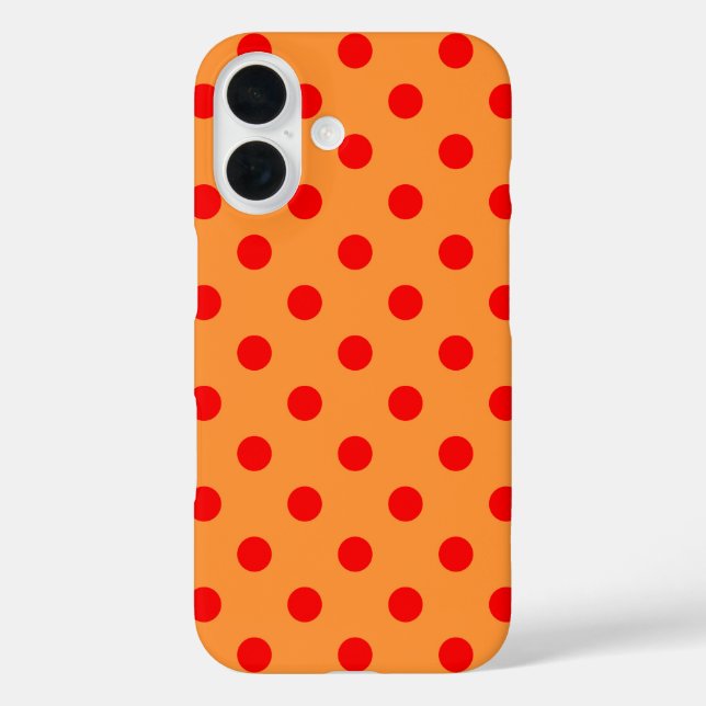 Rot auf Orange Polka Dots Design Case-Mate iPhone Hülle (Rückseite)