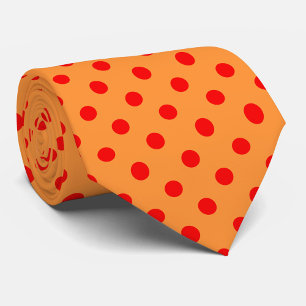 Rot auf Orange Polka Dots Design Krawatte