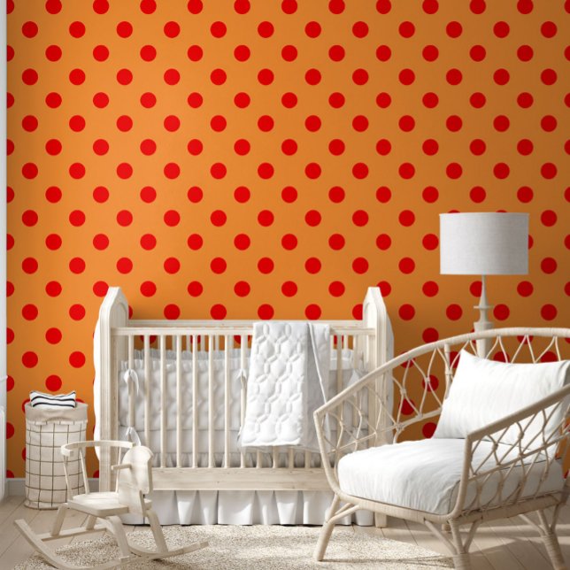 Rot auf Orange Polka Dots Design Tapete (Von Creator hochgeladen)