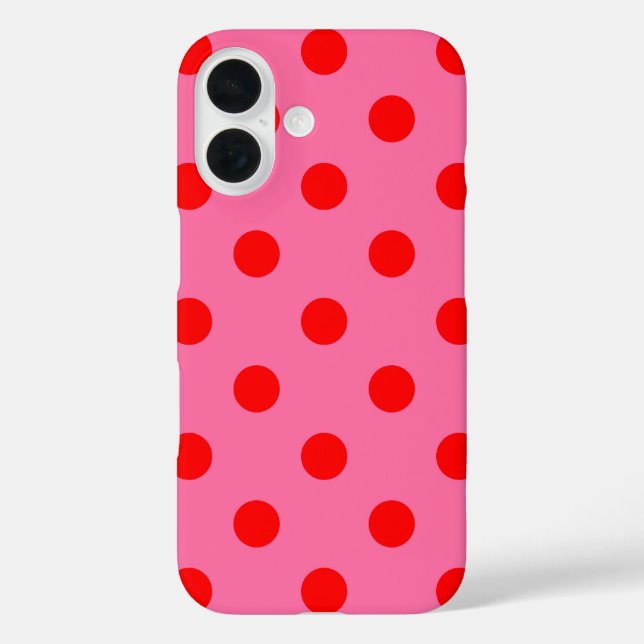 Rot auf rosa Polka Dots Design Case-Mate iPhone Hülle (Rückseite)
