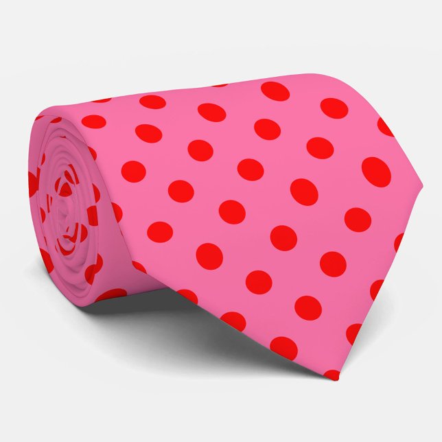 Rot auf rosa Polka Dots Design Krawatte (Von Creator hochgeladen)