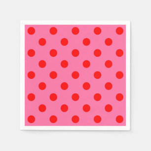 Rot auf rosa Polka Dots Design Serviette