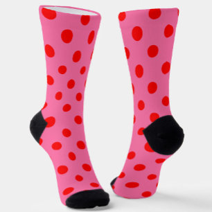 Rot auf rosa Polka Dots Design Socken