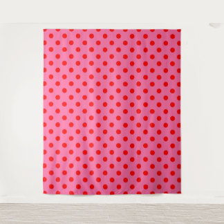 Rot auf rosa Polka Dots Design Wandteppich