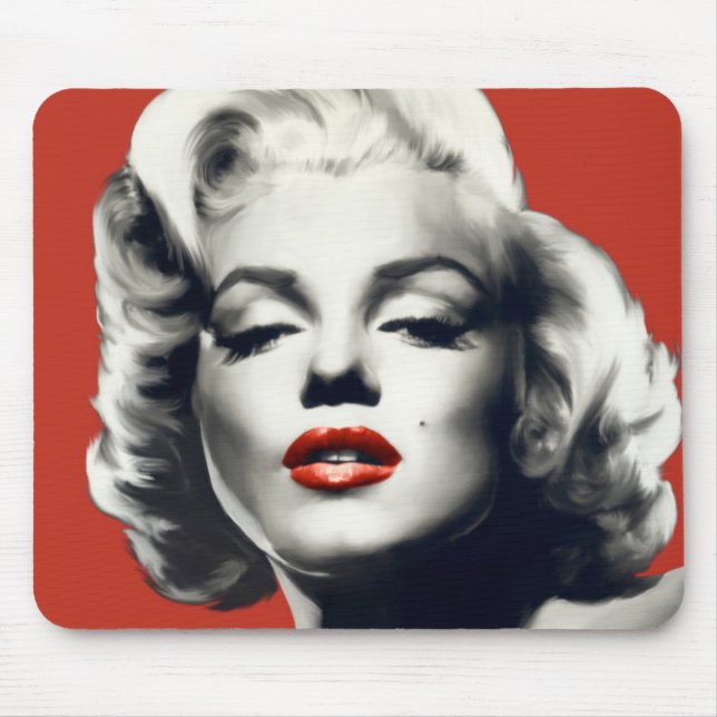 Rot auf roten Lippen Marilyn Mousepad (Vorne)