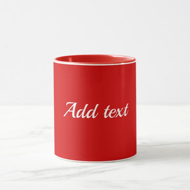 Rot auf roter Vorlage, weißer Text Tasse (Zentrum)