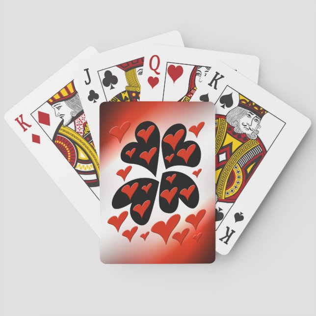 Rot auf schwarzen Herzen Spielkarten (Rückseite)