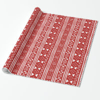 Rot auf weißem Afrikaner MudCloth inspiriert