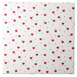 Rot auf weißem Herzen Muster Fliese