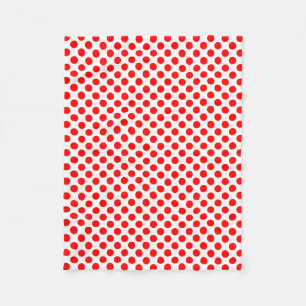Rot auf weißen Polka-Dosen mittlerer Größe Fleecedecke