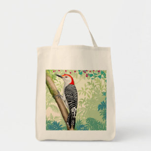 Rot aufgeblähte Specht-wilde Vogel-Tasche Tragetasche