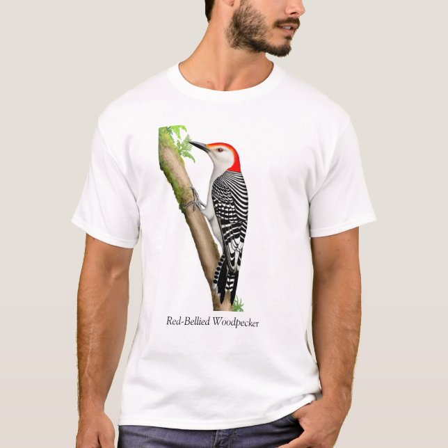Rot aufgeblähtes Specht-wildes Vogel-Shirt T-Shirt (Vorderseite)