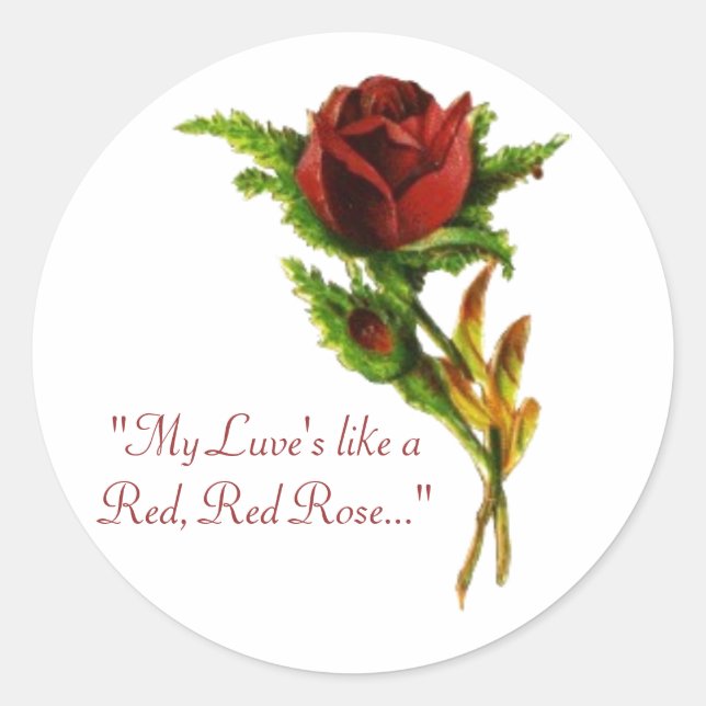 Rot, Aufkleber für Rote Rosen (Vorderseite)