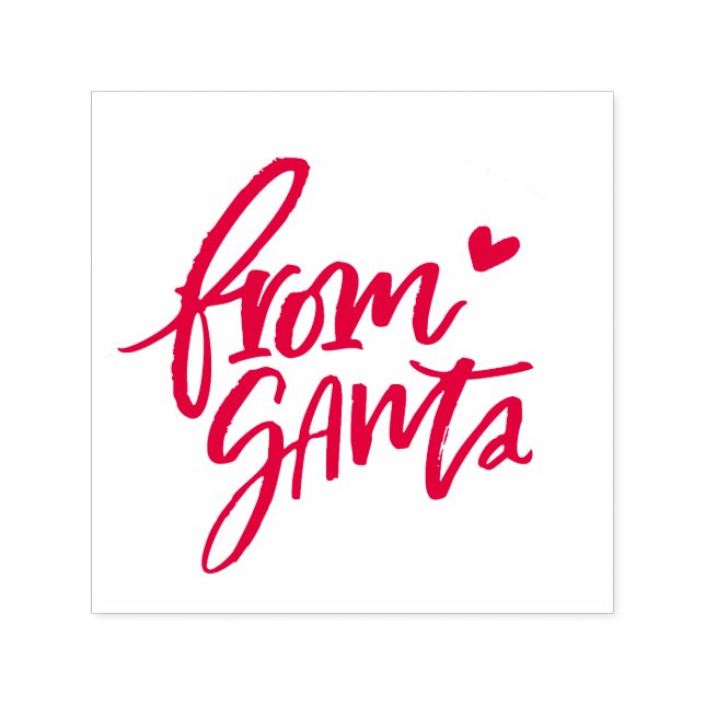 Rot aus der Santa Briefmarke gebürstet | Weihnacht Permastempel (Design)