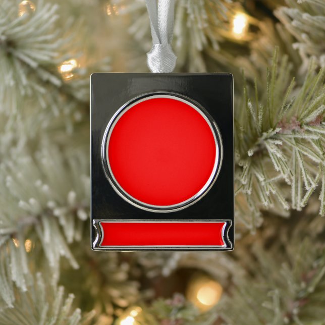Rot Banner-Ornament Silber (Baum)