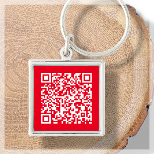 Rot Benutzerdefinierter QR-Code Scannbarer Schlü Schlüsselanhänger