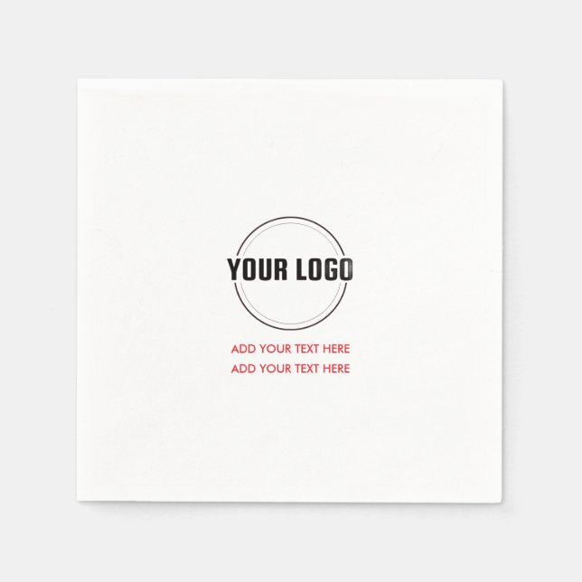 Rot | Benutzerdefiniertes Logo und minimalistische Serviette (Vorderseite)