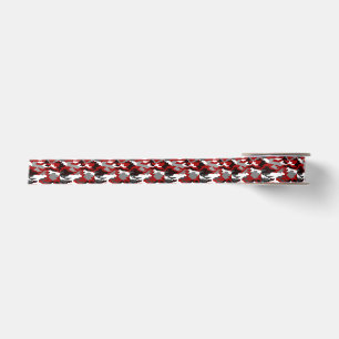 Rot beschattet Camouflage Satinband