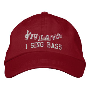 Rot bestickt I Sing Bass Music Hat Bestickte Baseballkappe