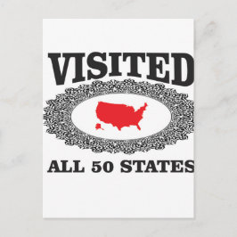 Rot besuchte alle Staaten Postkarte