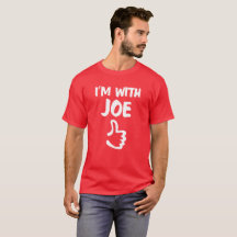 Rot bin ich mit Joe-Shirt