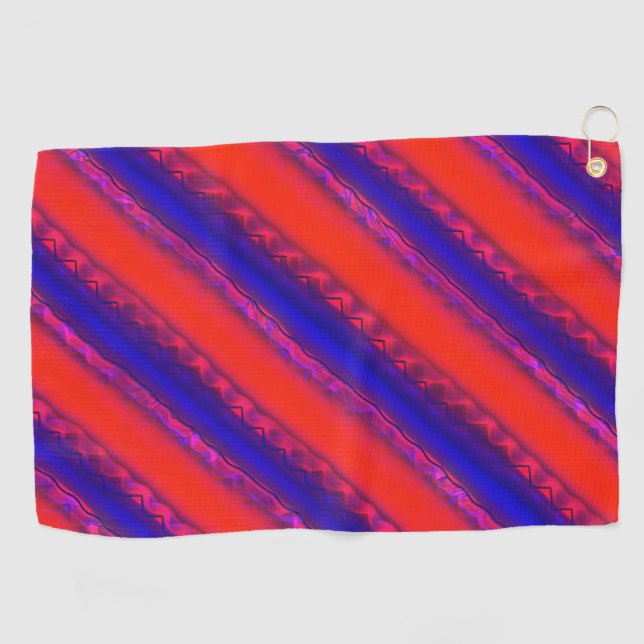 Rot bis königsblau breite Streifen in laktischem S Golfhandtuch (Horizontal)