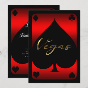 Rot & Black Spade Casino Las Vegas 21. Geburtstag Einladung